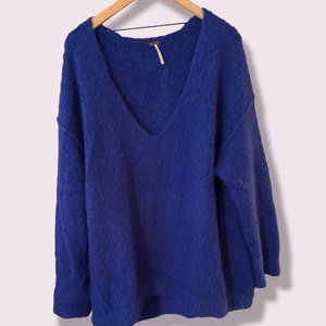 Free People**  Oversized Sweater **Cobalt Blue **Large